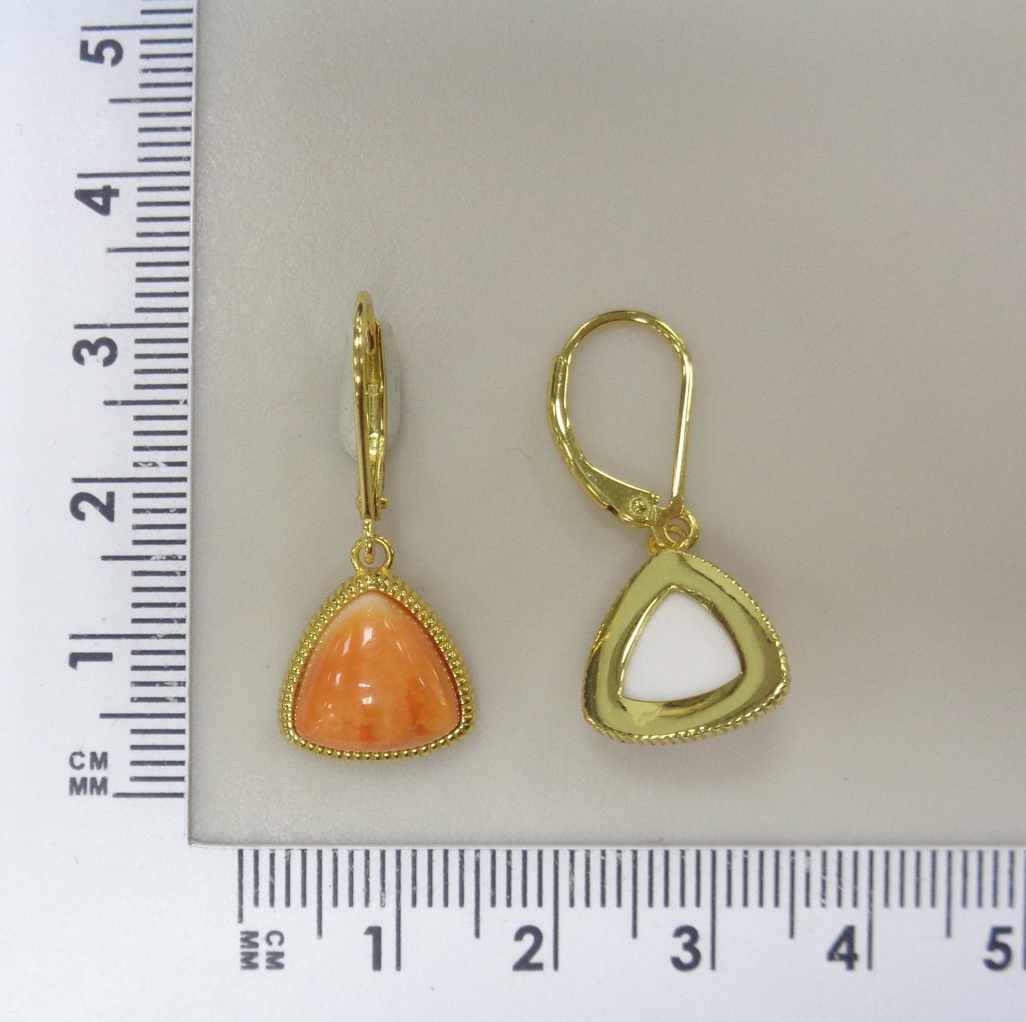 Серебряные серьги с огненными королевскими спондилюсами